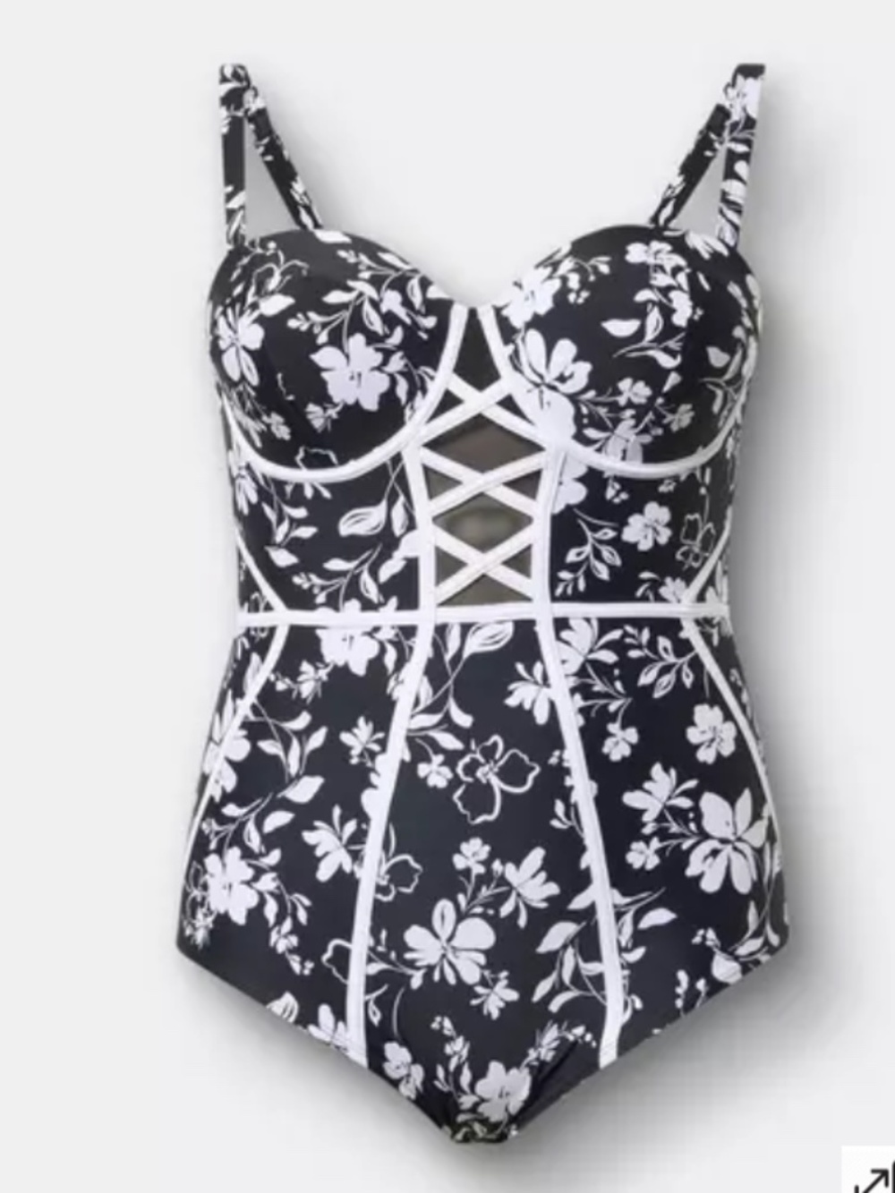 Torrid Wired XO One Piece Swimsuit Size 2 -D/DD